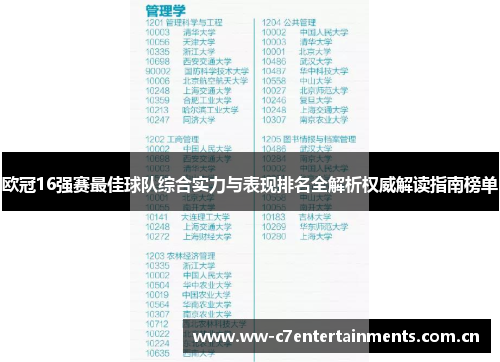 欧冠16强赛最佳球队综合实力与表现排名全解析权威解读指南榜单